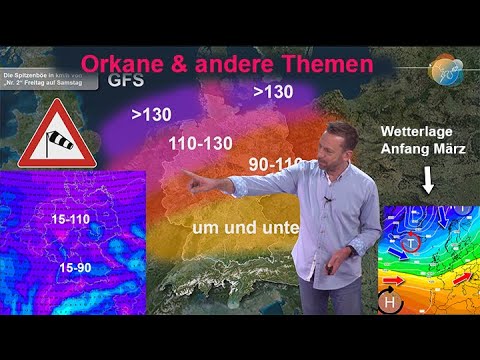 Orkanwarnung: Gefahr &amp; Unsicherheiten. Prognose bis Sonntag, 20., Wetterlagen-Trend bis Anfang März.