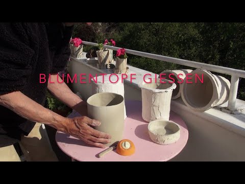 Blumentopf gießen - Making flowerpots with casting clay