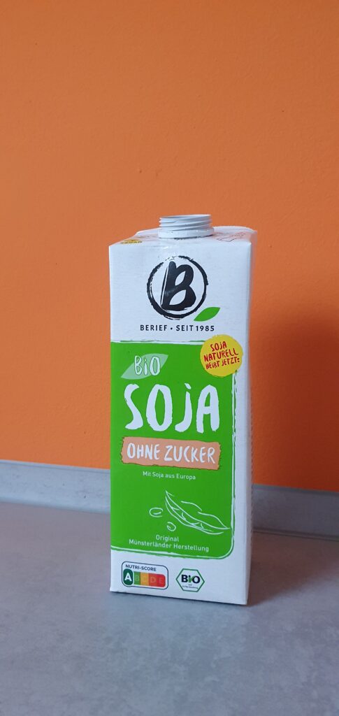 Bio Soja Milch für Kaffee OHNE Zucker.