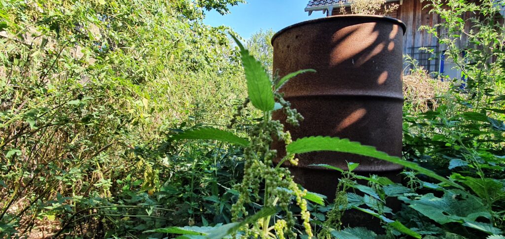 Feuertonne im Garten